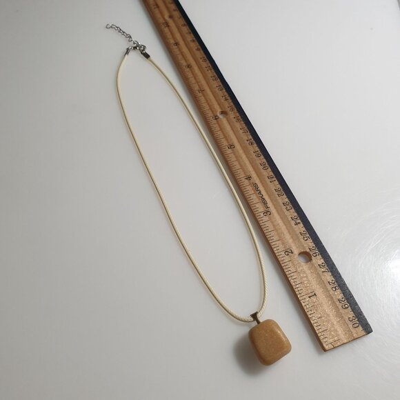 Polished Natural Stone Pendant Necklace Boho Beach Core Earth Tan Jewelry Gift - Picture 5 of 5